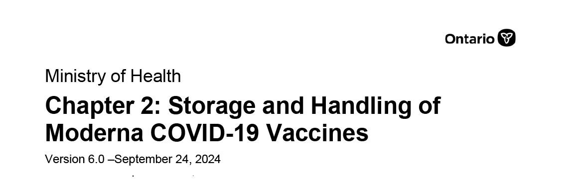 The ministry of health has released a document on storage and handling of moderna covid-19 vaccines.