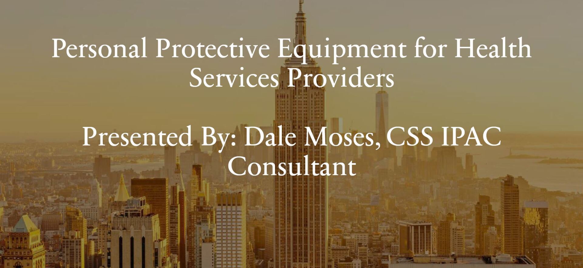 An advertisement for personal protective equipment for health services providers