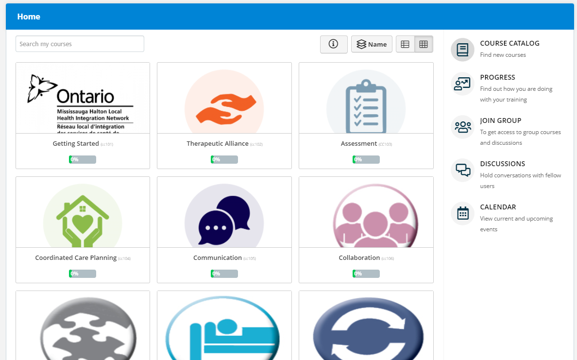 A screenshot of a website with various icons on it.