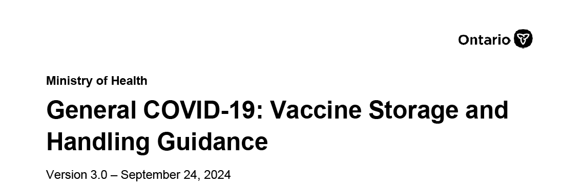 The ministry of health is issuing a general covid-19 vaccine storage and handling guidance.