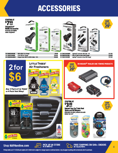 NAPA Auto Parts Retail Flyer