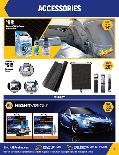 NAPA Auto Parts Retail Flyer