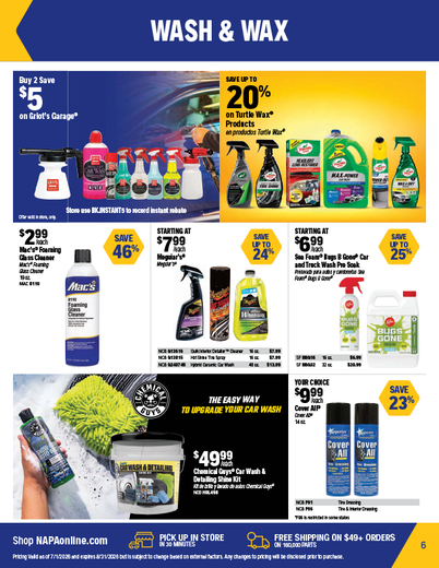 NAPA Auto Parts Retail Flyer