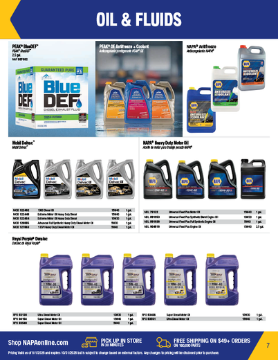 NAPA Auto Parts Retail Flyer