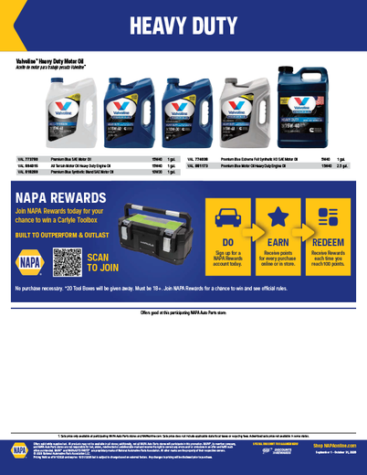 NAPA Auto Parts Retail Flyer