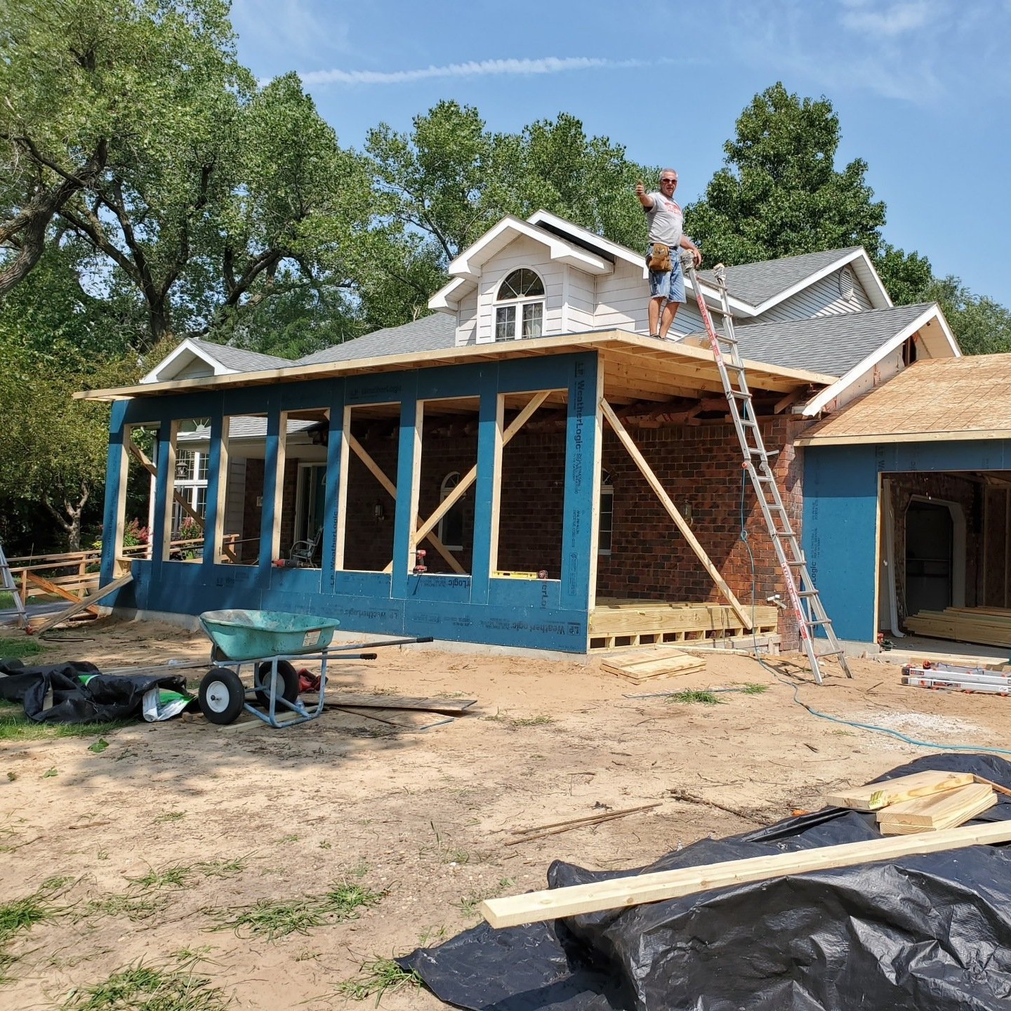 before photo of sunroom construction