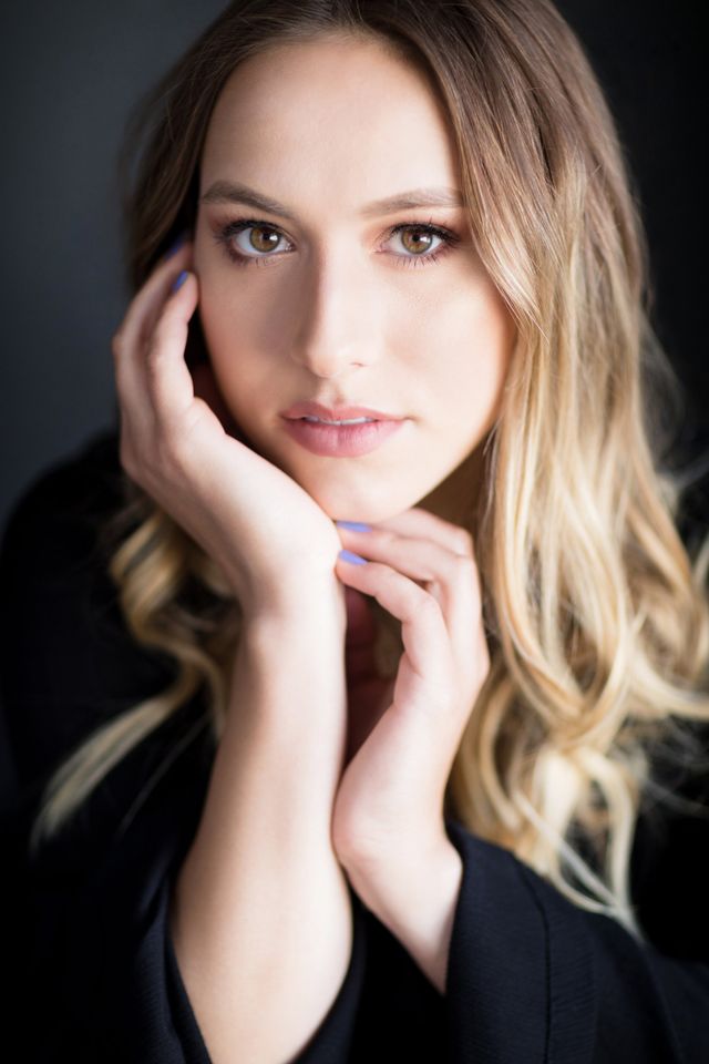 Senior girl beauty portrait on black, our Laguna Beach studio