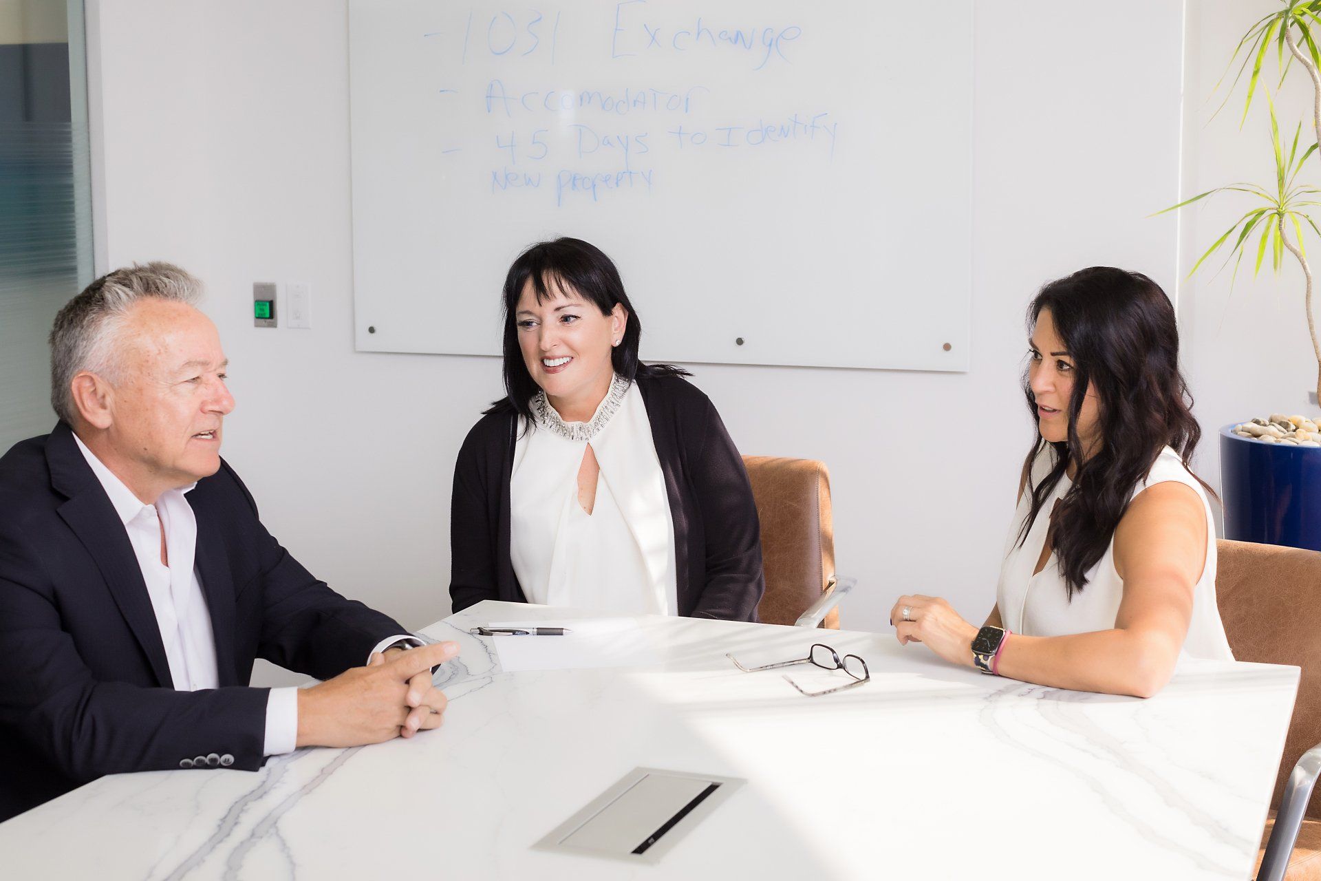 Accountants in a working meeting around a conference table