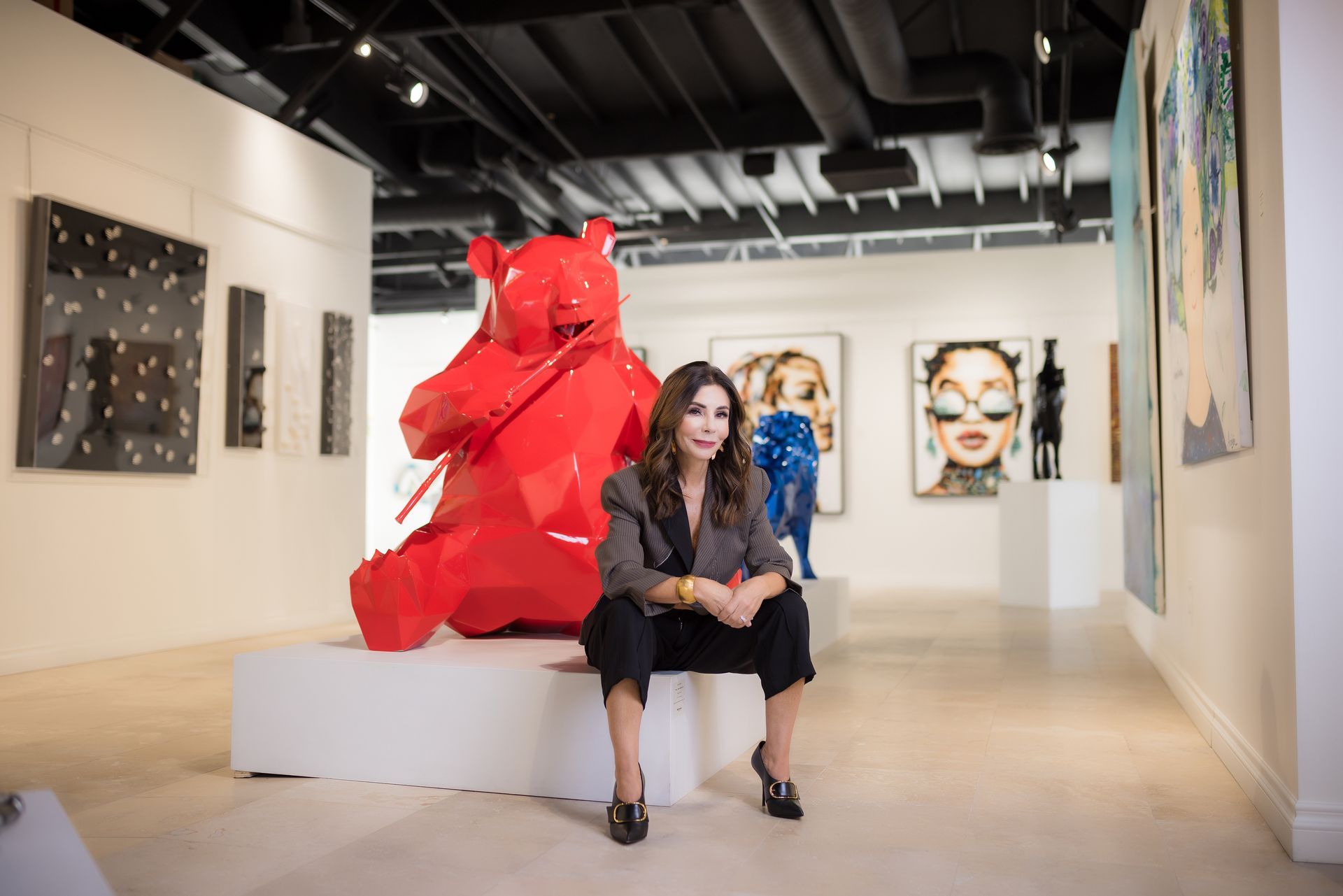 Gallery owner branding portrait in an art gallery in Orange County