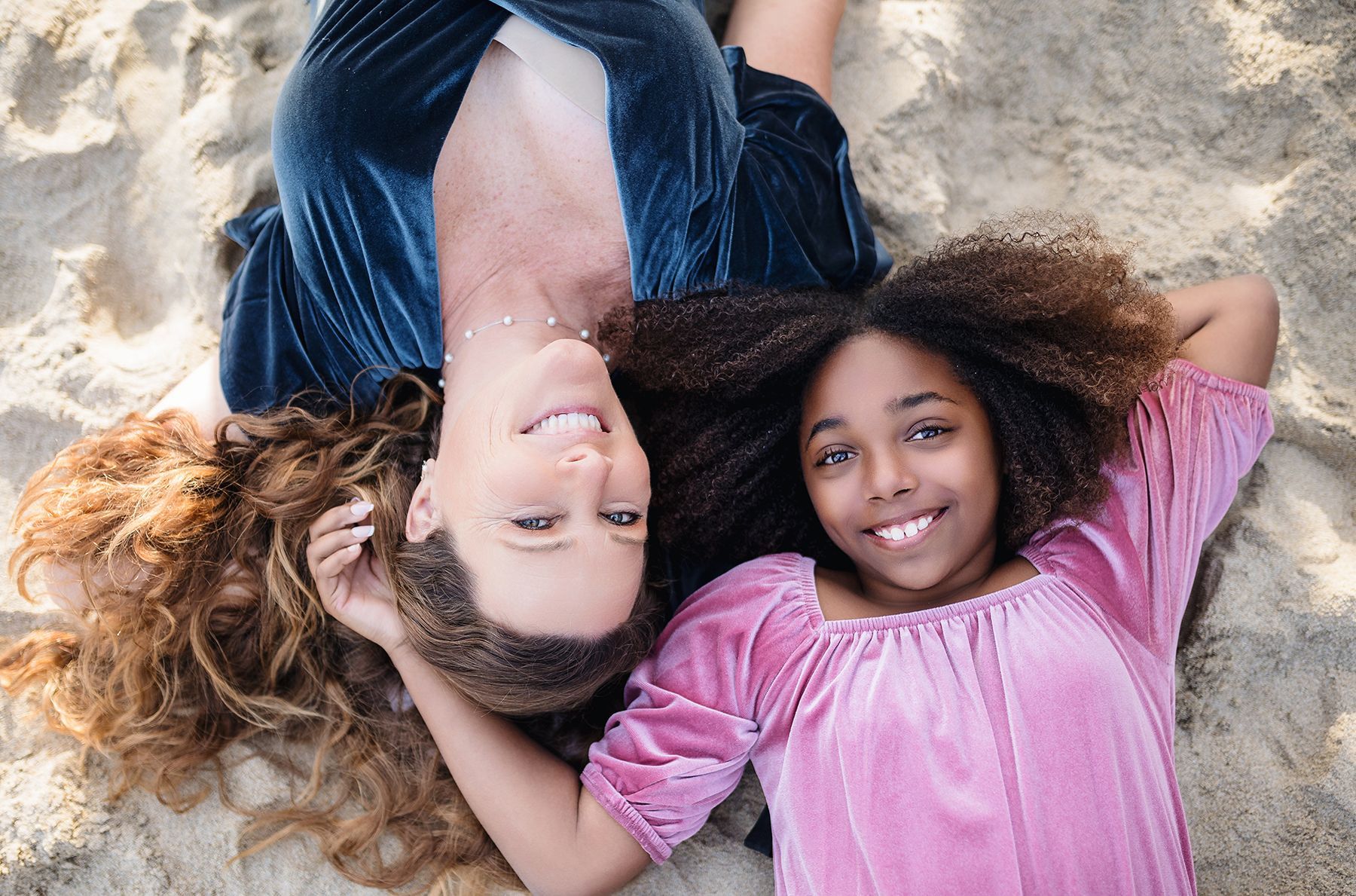 Creative beach portrait taken during a Laguna Beach session