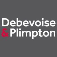 The logo for debevoisie & plimpton is on a gray background.