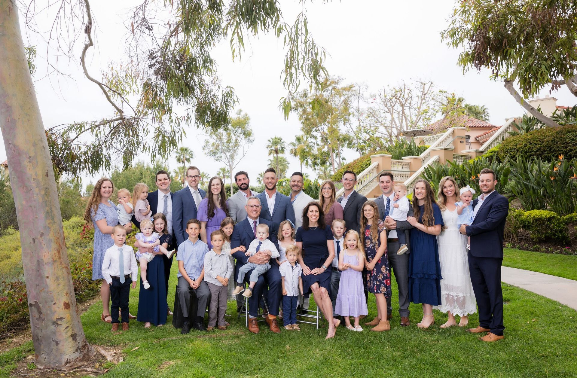 extended family photographed at ocean front property in Dana Point