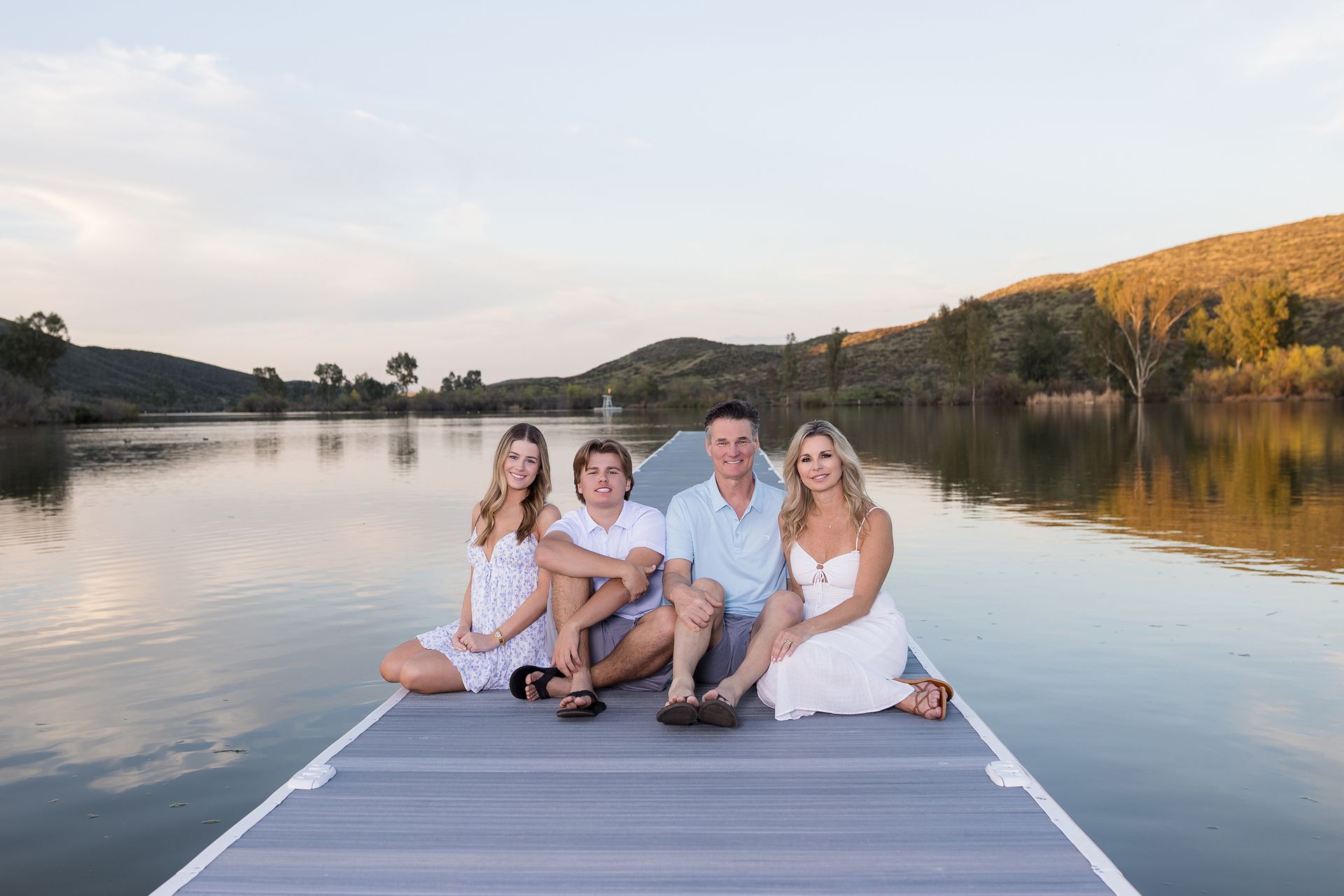 Golden hour Orange County family portrait taken at a private Canyon Lake community