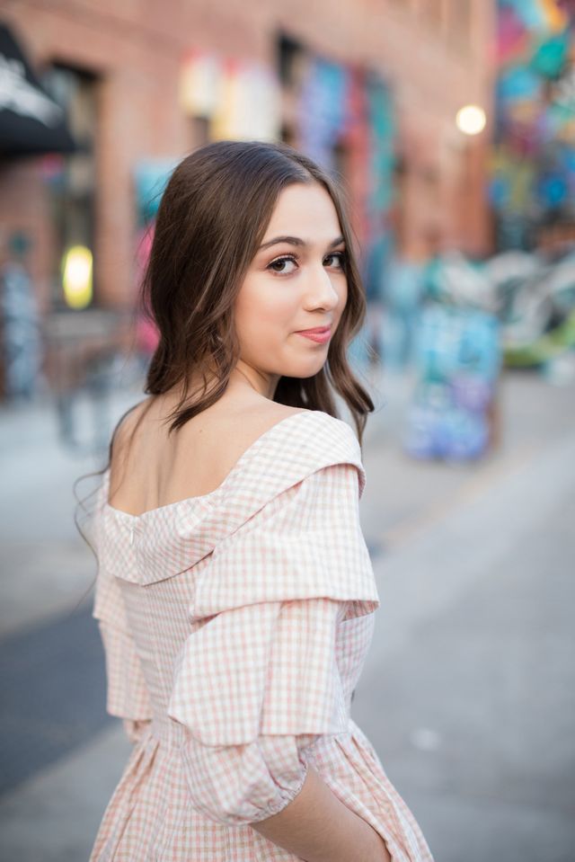 Senior girl in a mural alley, Orange County