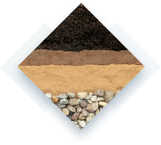 a diamond showing different layers of dirt and rocks
