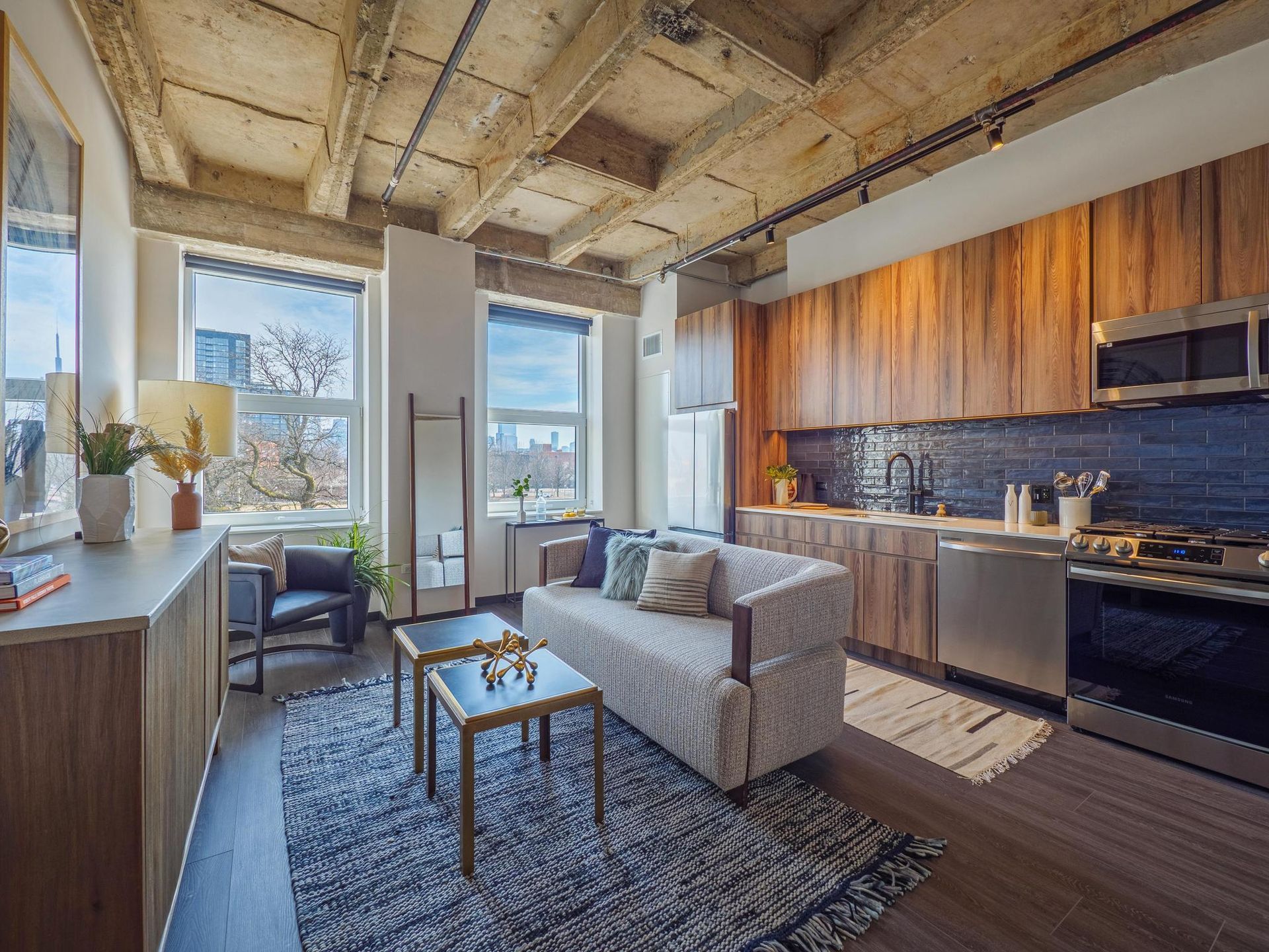 The Thompson at Fulton Market studio apartment with elevated furnishings