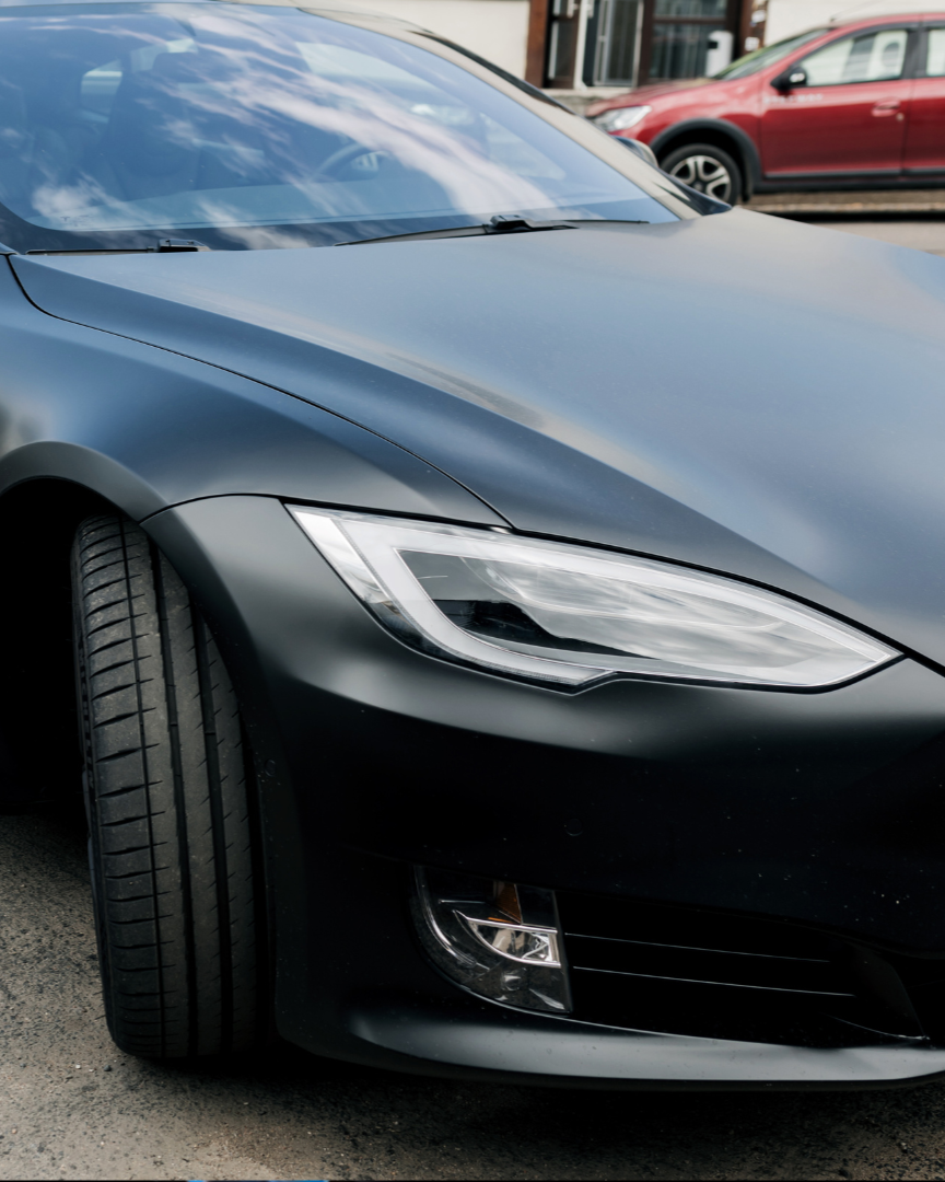 A close up of the rear end of a car