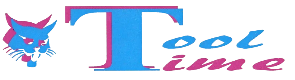 Stylized “Tool Time” logo in pink and blue with a cartoon cat on the left