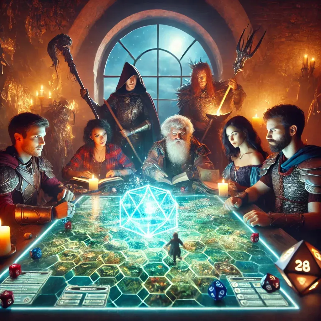 A group of people are sitting around a table playing a board game.