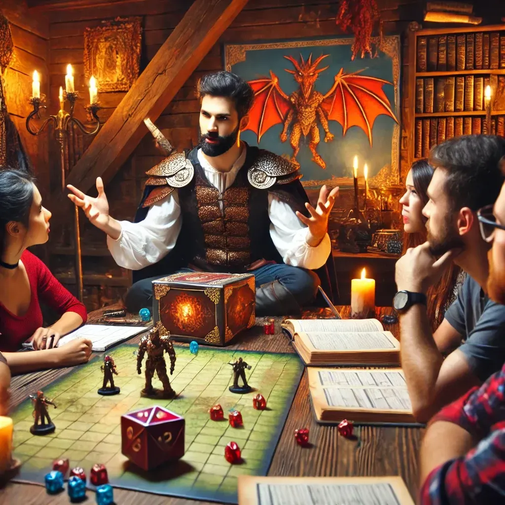A group of people are sitting around a table playing a board game.