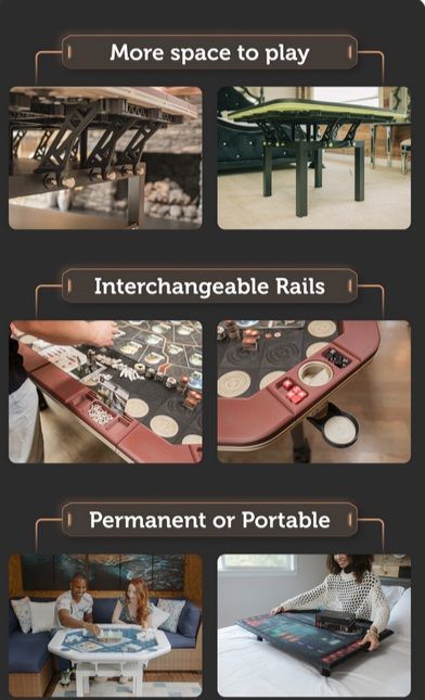 A picture of a table that says `` more space to play ''.