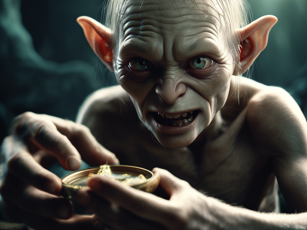 A close up of a goblin holding a bowl of food