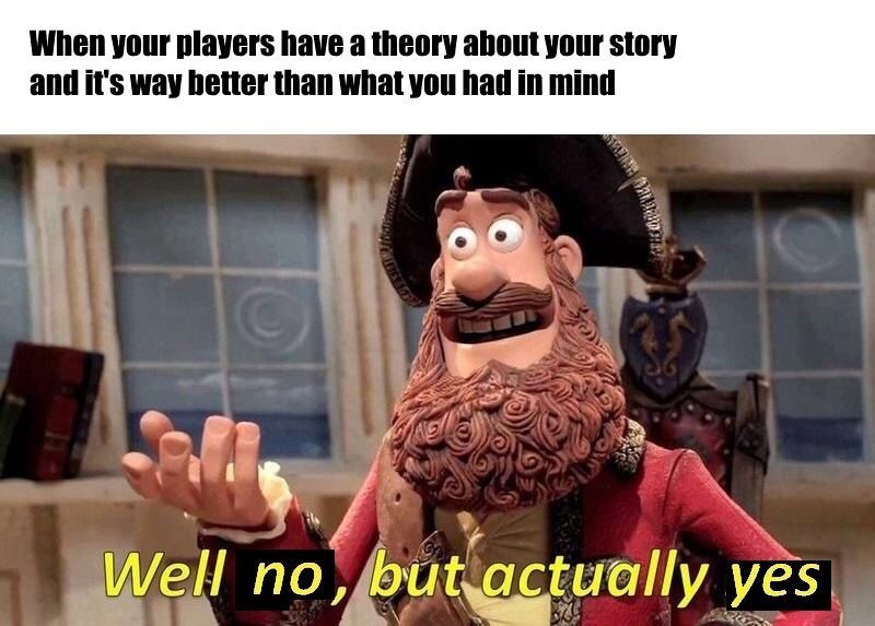 A meme shows a cartoon pirate saying, 