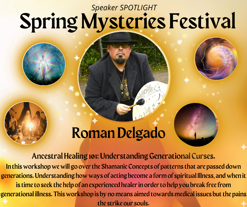 Roman delgado is a speaker at the spring mysteries festival