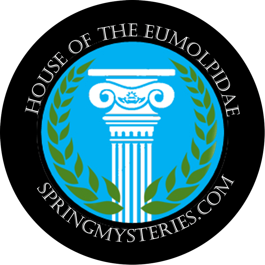 A logo for house of the eumolpidae springmysteries.com