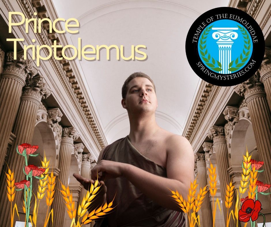 A picture of prince triptolemus in a temple