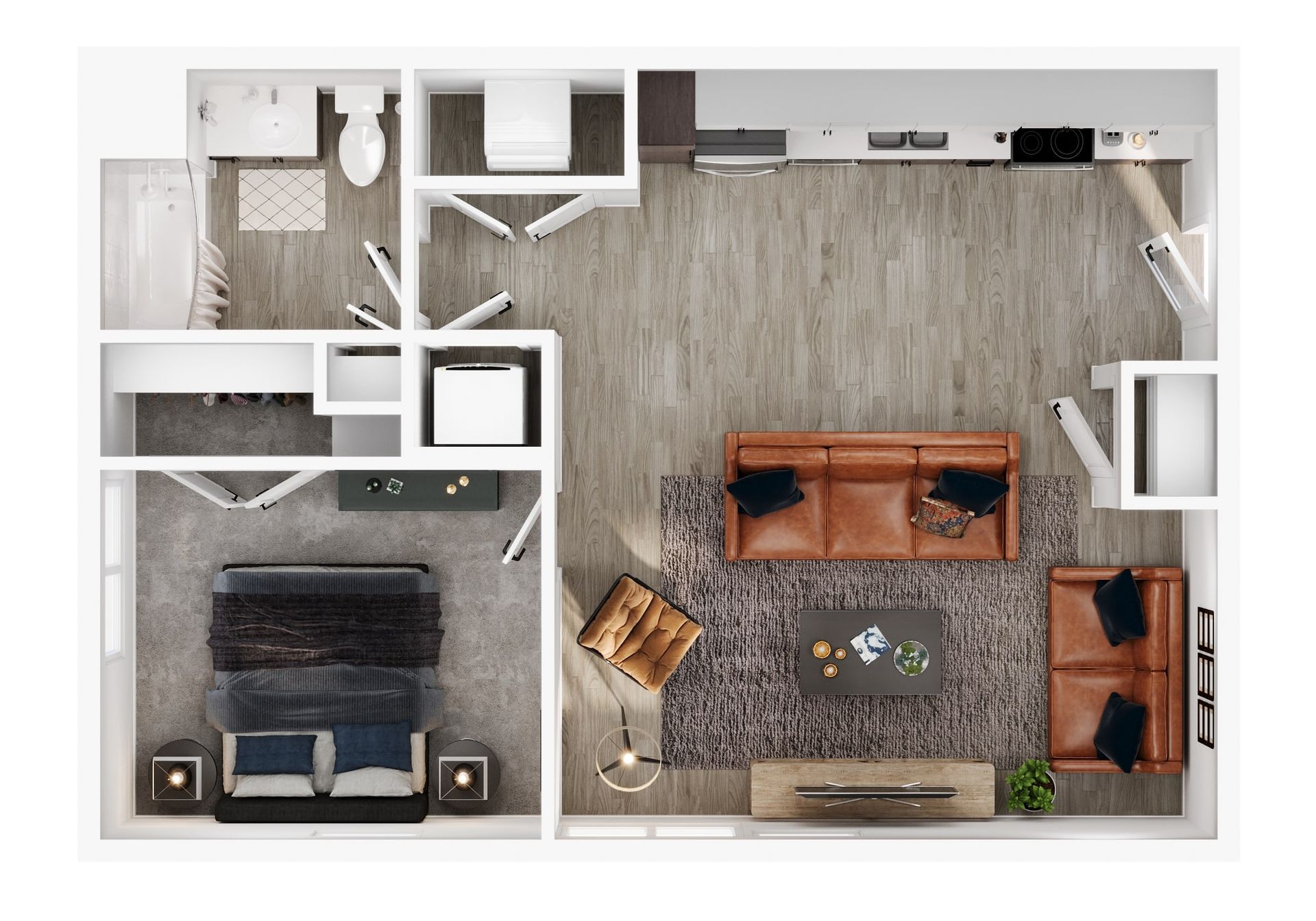 1 BEDROOM Floor Plan - linked to Floor Plan Page