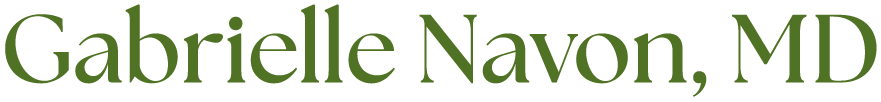 Gabrielle Navon MD text logo in green, clean professional physician branding design