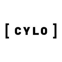 O logotipo da cylo é um logotipo preto e branco em um fundo branco.