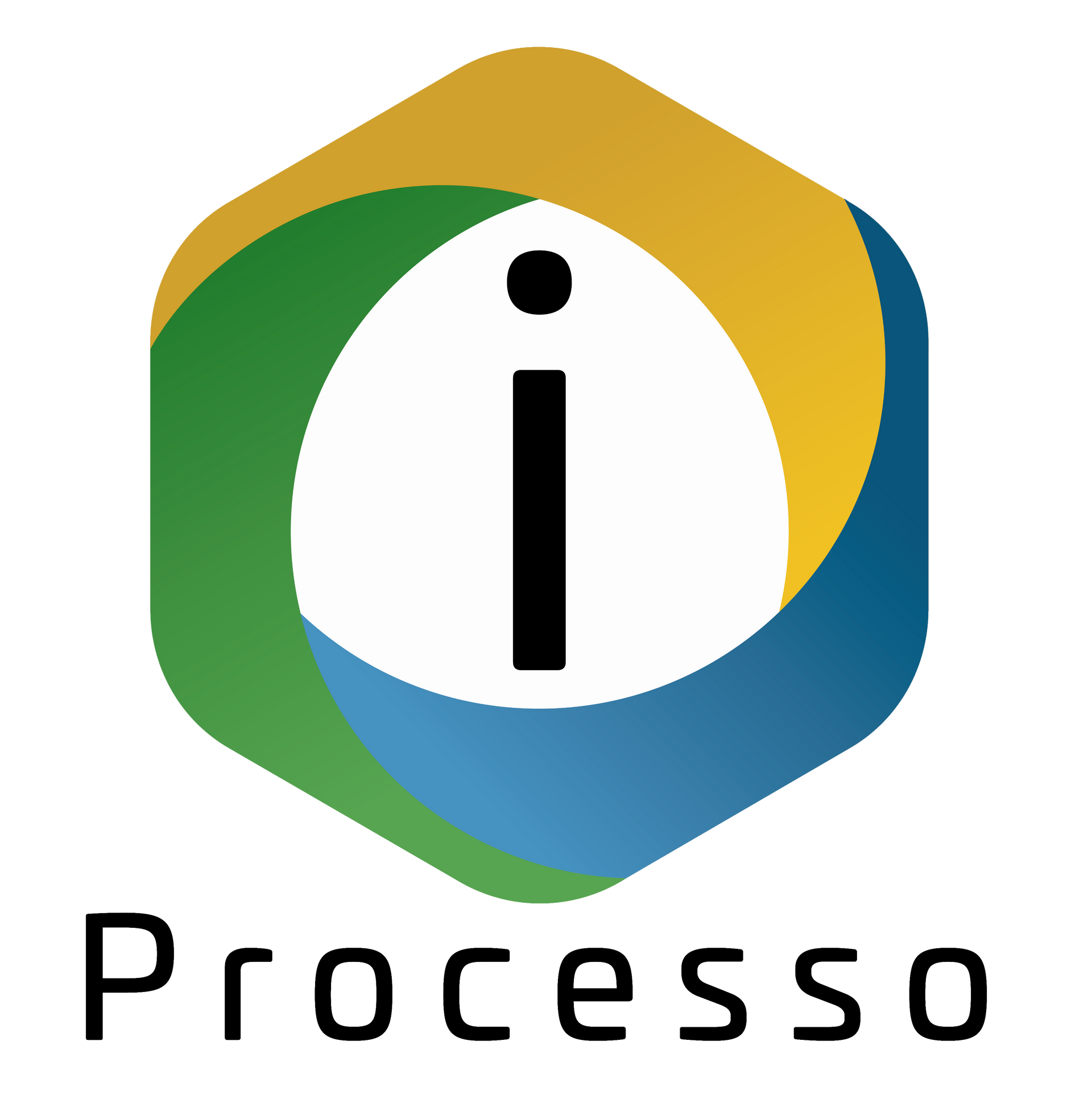 Um logotipo para uma empresa chamada processo com uma letra i no meio