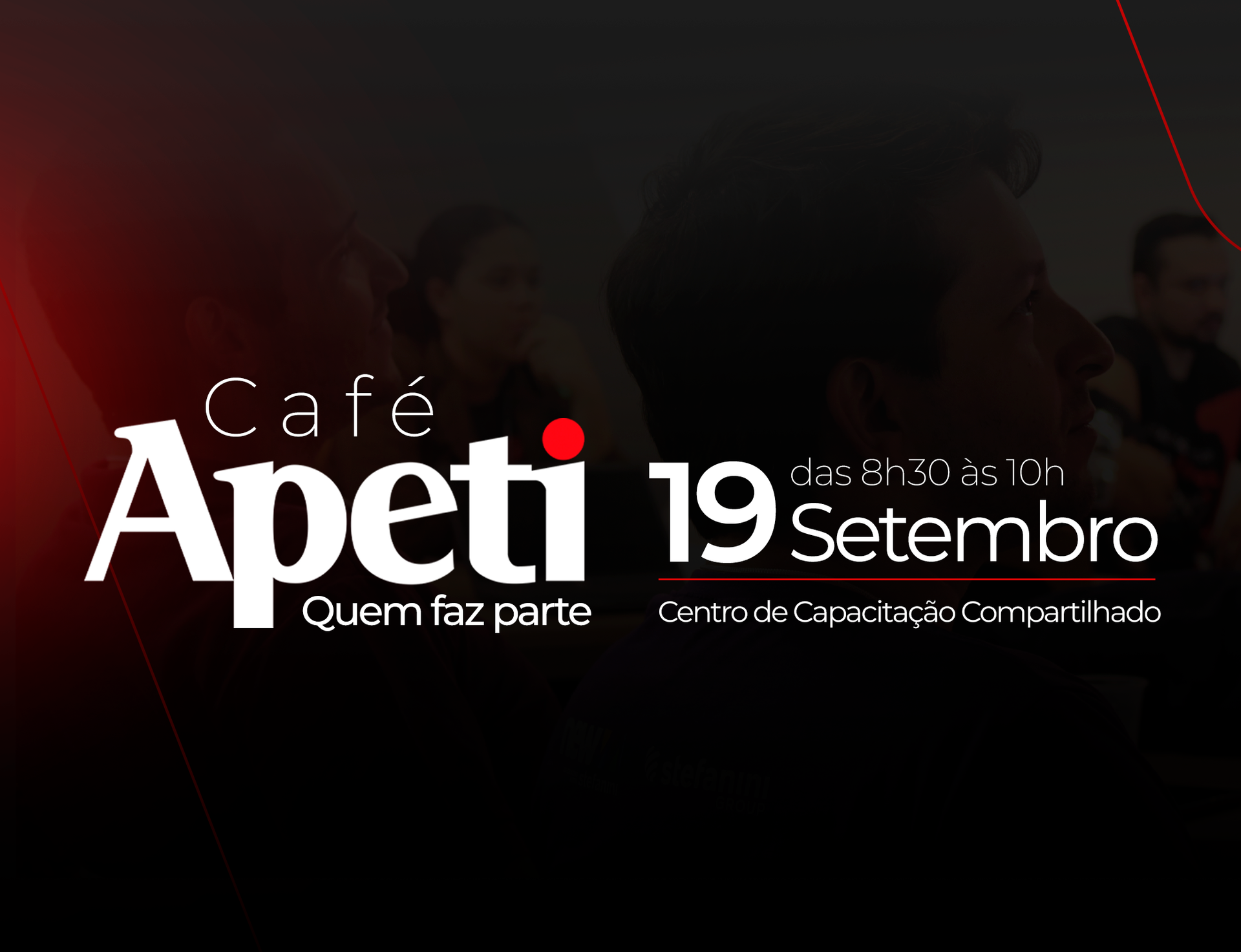 Um cartaz para um café chamado café apeti 19 setembro