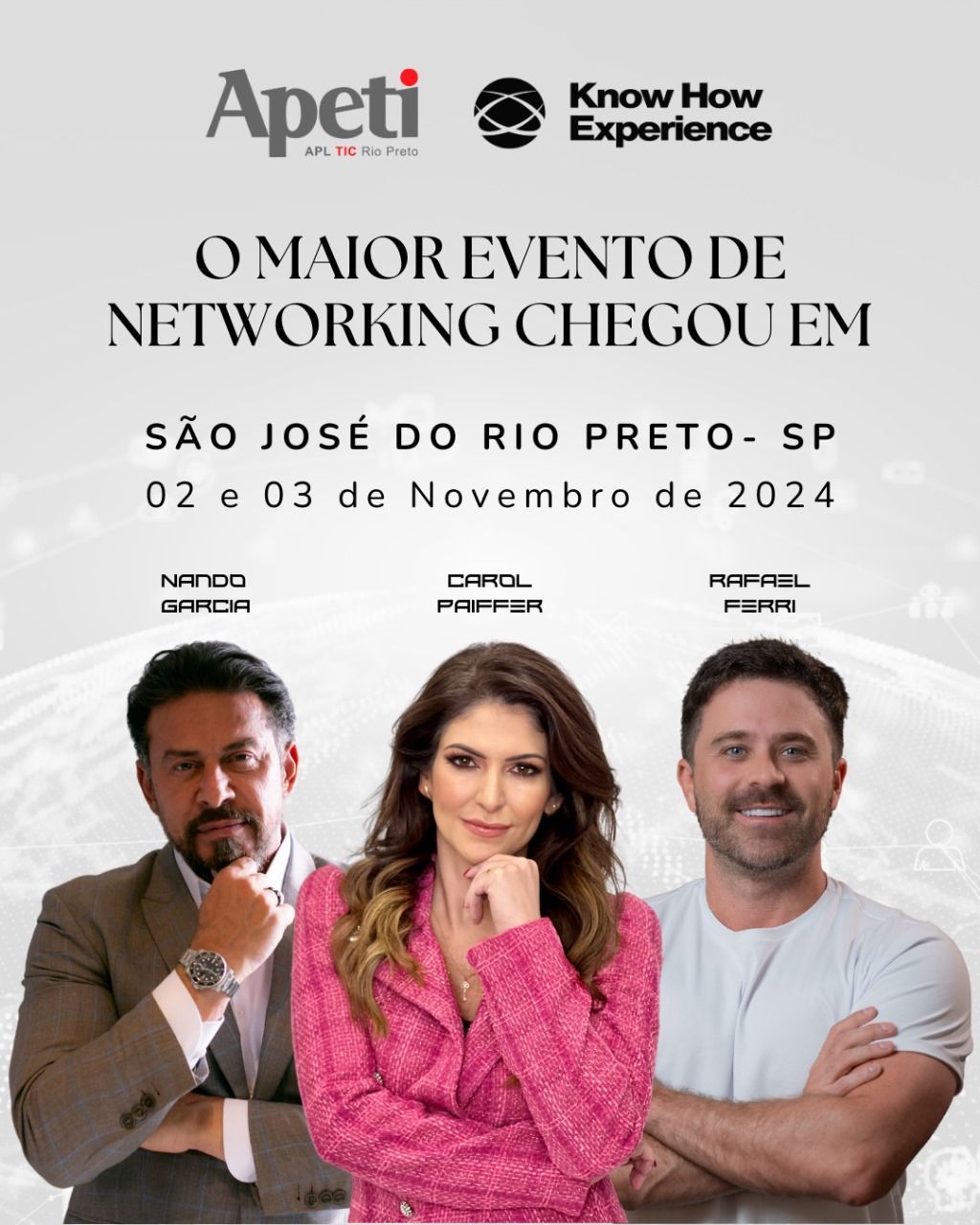 Um cartaz para um evento de networking em são josé do rio preto