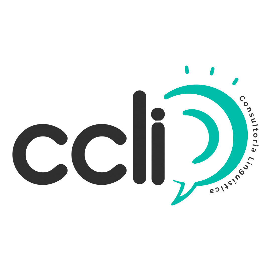 Um logotipo para uma empresa chamada ccli com um balão de fala no meio.
