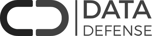 Um logotipo preto e branco para defesa de dados