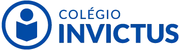 Um logotipo azul e branco para o colégio invictus