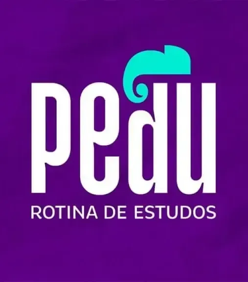 A logo for peau rotina de estudos on a purple background