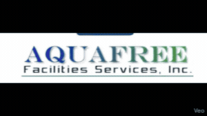 AQUAFREE Facilities Services, Inc. logo in blue text on a white background