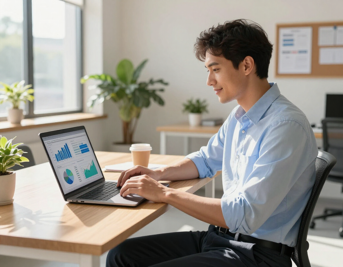 Small Business Owner Tracking Success