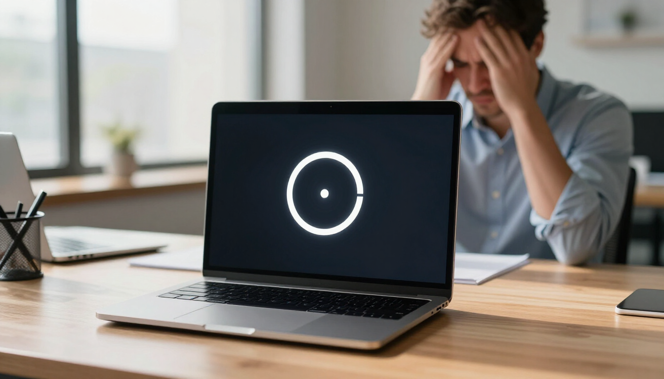 Frustrated user waiting for a slow website