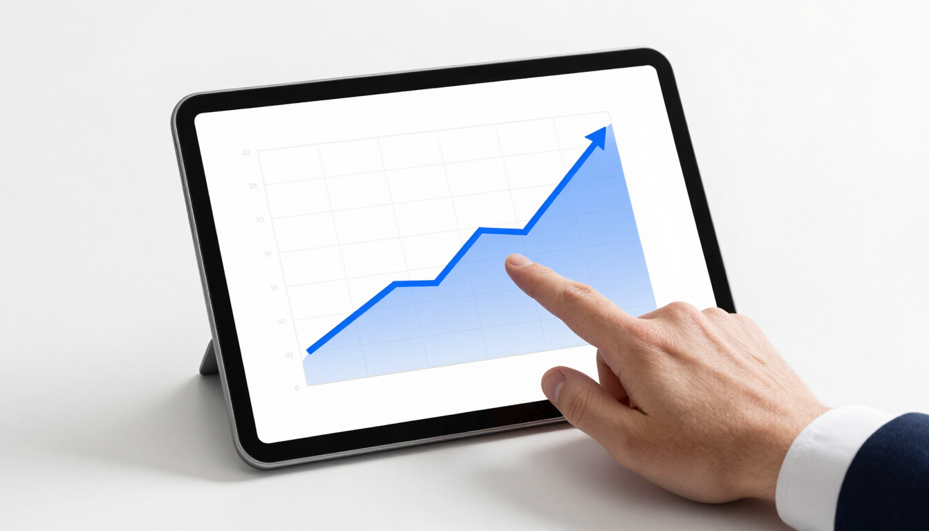 Graph showing website growth and success