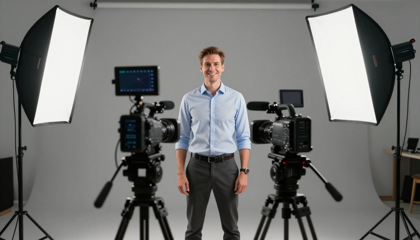 Professional video studio setup
