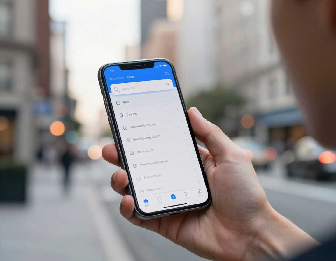 Person using voice search on smartphone