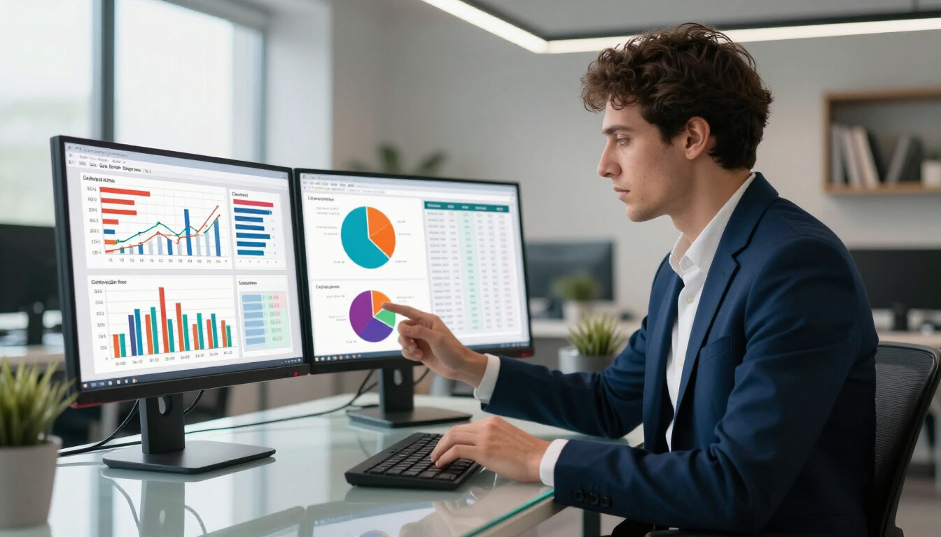 A digital marketing dashboard showing banner ad statistics and conversion metrics.