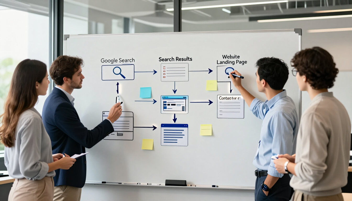 Website conversion path from search visit to inquiry
