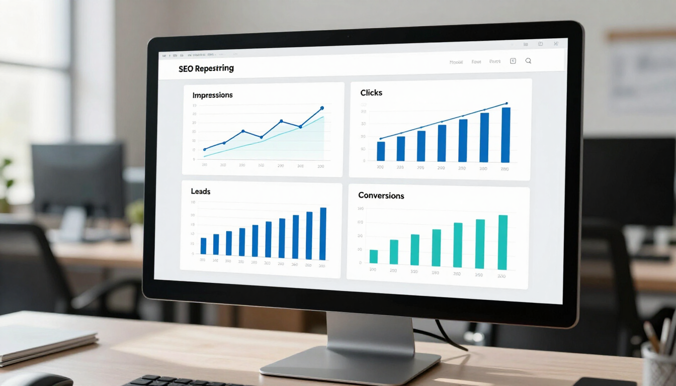 Clear SEO reporting dashboard connecting search visibility with business growth