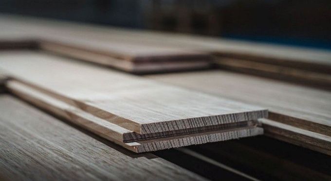 Close-up of a wooden Tasmanian oak surface.